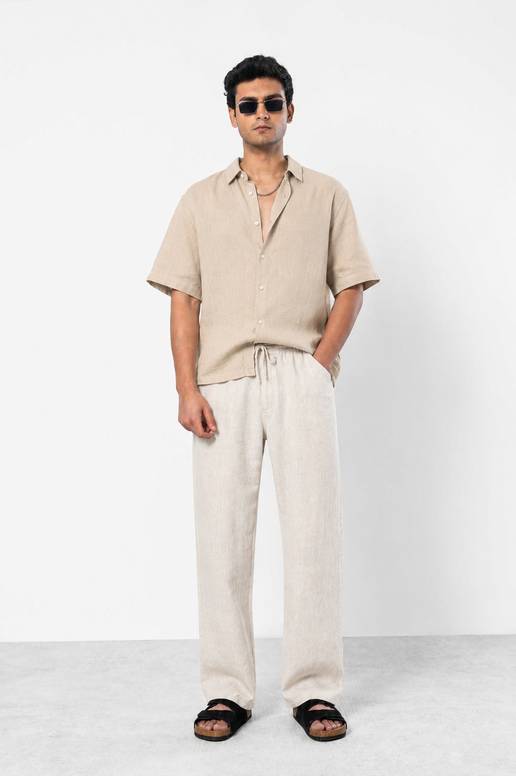 Pure Linen Straight Fit Pants