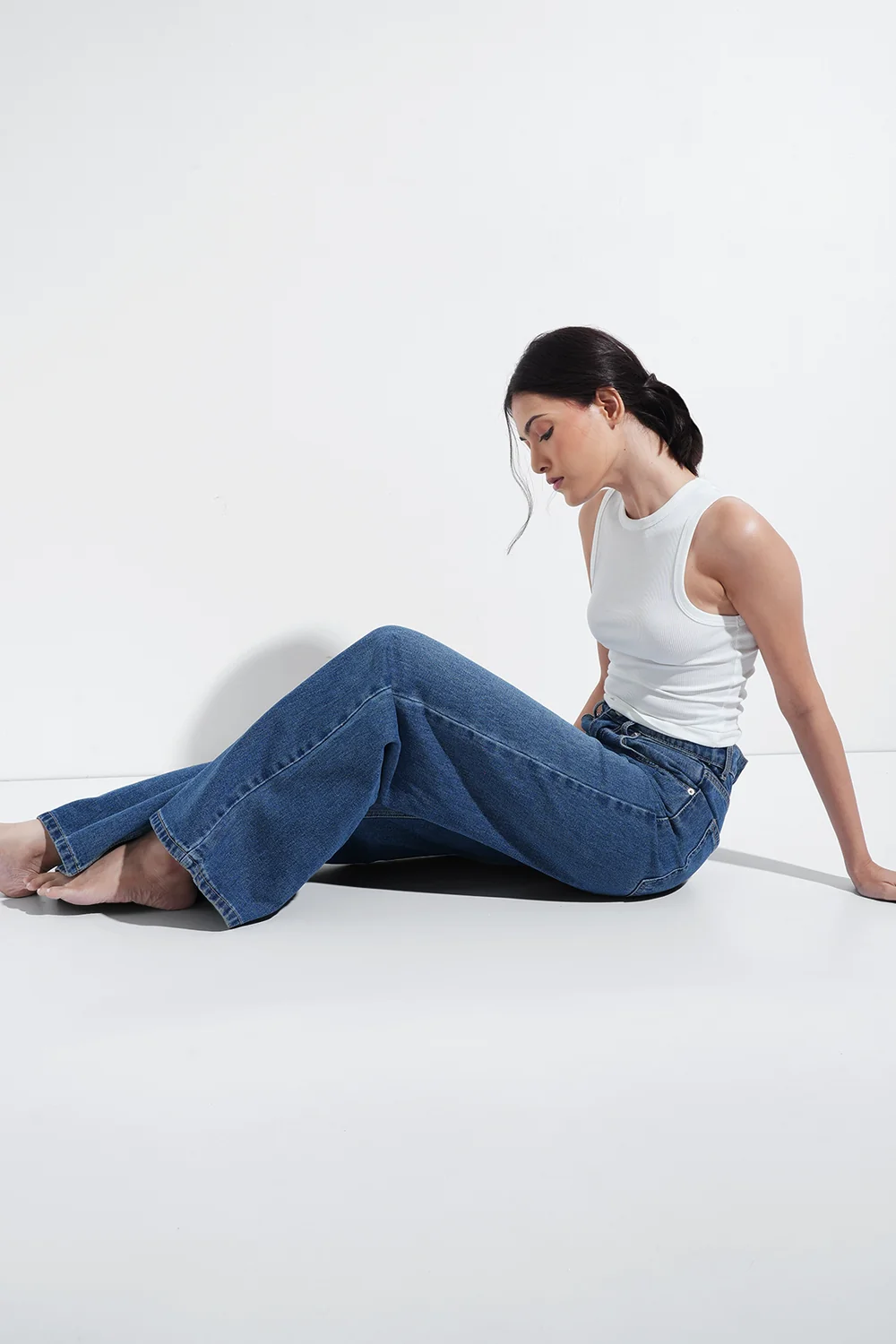 Blue Wash Baggy Jeans