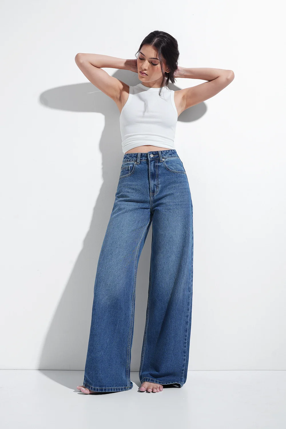 Blue Wash Baggy Jeans
