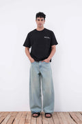 Washed Blue Baggy Fit Jeans